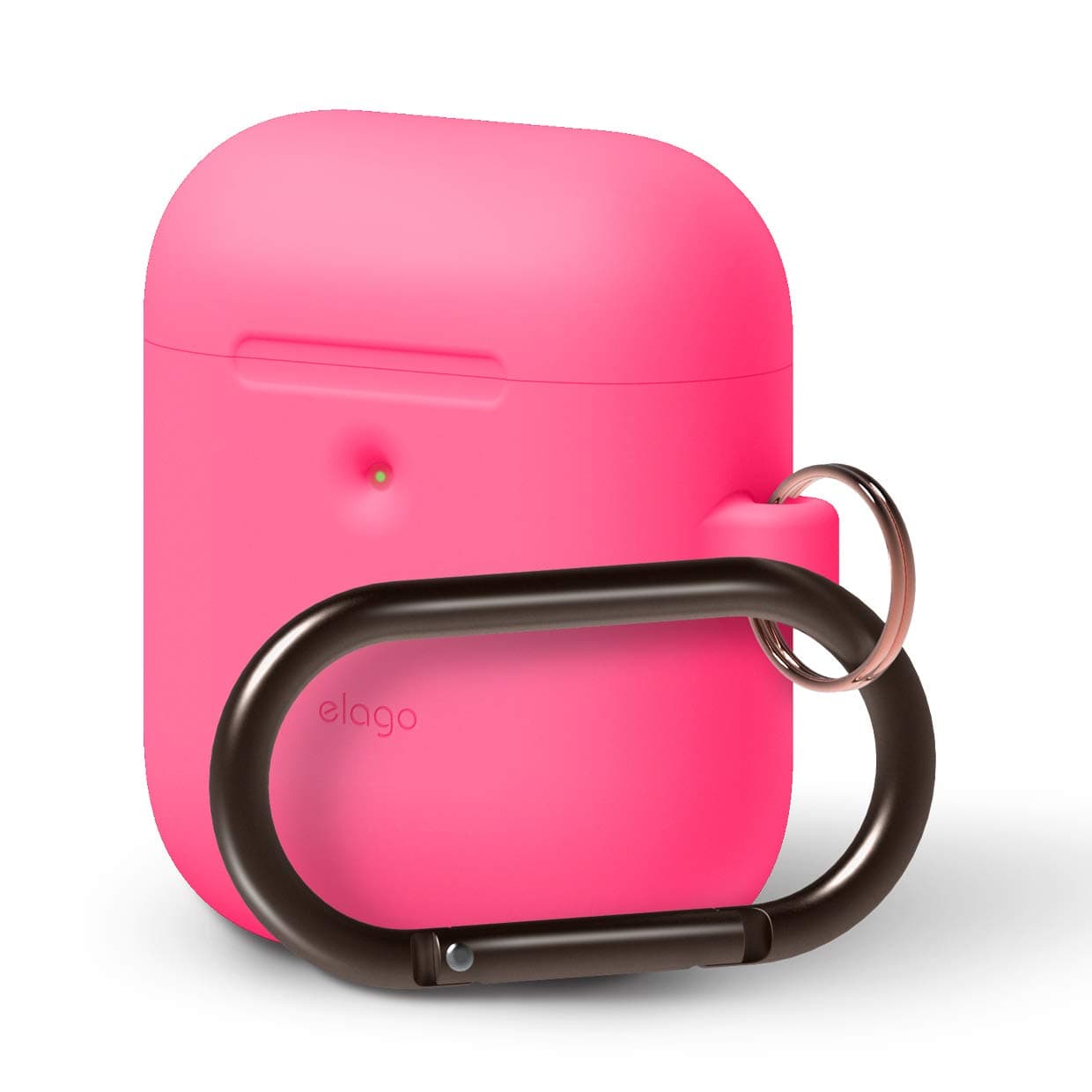 Защитен калъф Elago Airpods Silicone Hang Case, за Apple Airpods 2, силиконов, с карабинер, розов фосфор