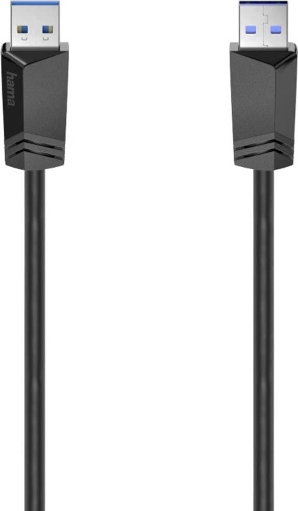 Кабел HAMA USB 3.0, USB-A мъжко - USB-А мъжко, 1.5 м, 5Gbit/s, екраниран