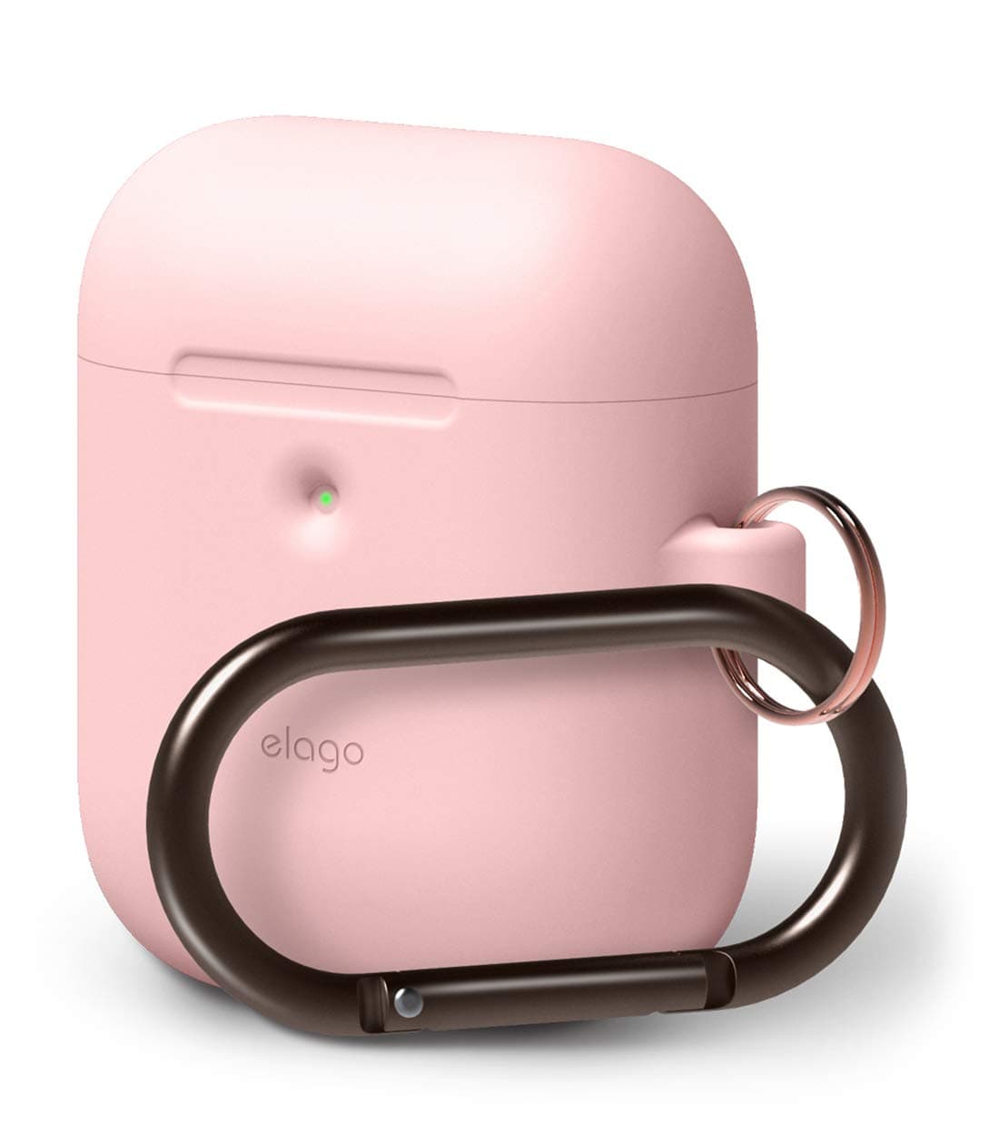 Защитен калъф Elago Airpods Silicone Hang Case, за Apple Airpods 2, силиконов, с карабинер, розов