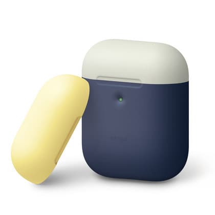 Защитен калъф Elago Airpods Duo Silicone Case (EAP2DO-JIN-CWHYE), за Apple Airpods 2, силиконов, тъмносин