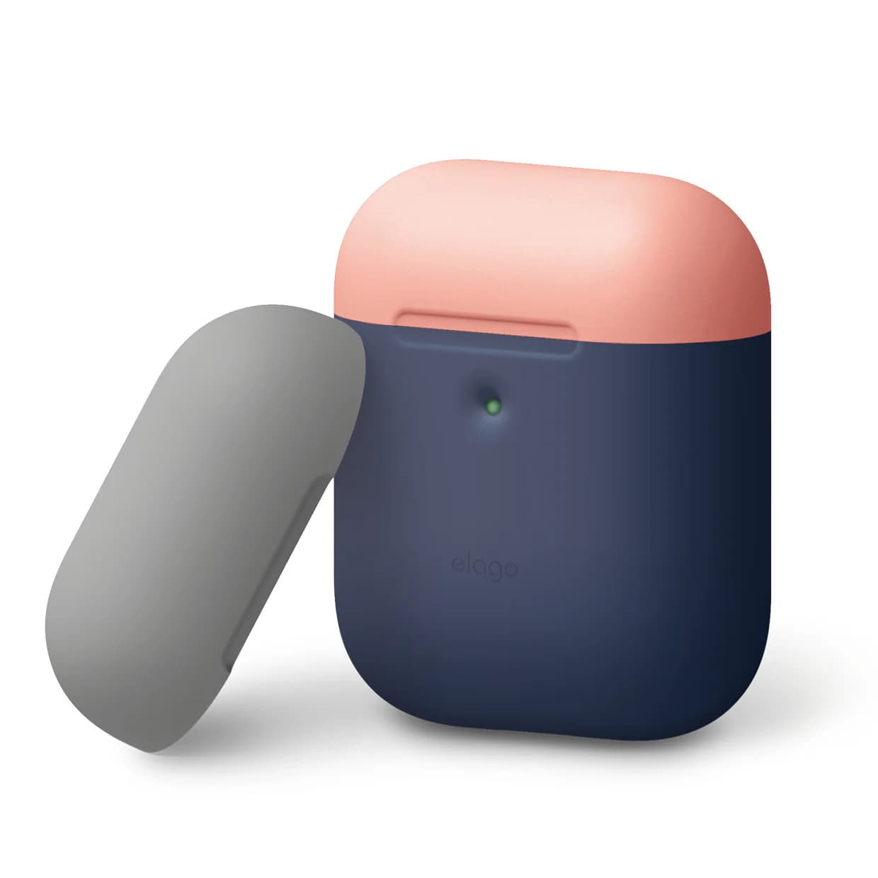 Защитен калъф Elago Airpods Duo Silicone Case (EAP2DO-JIN-PEMGY), за Apple Airpods 2, силиконов, тъмносин