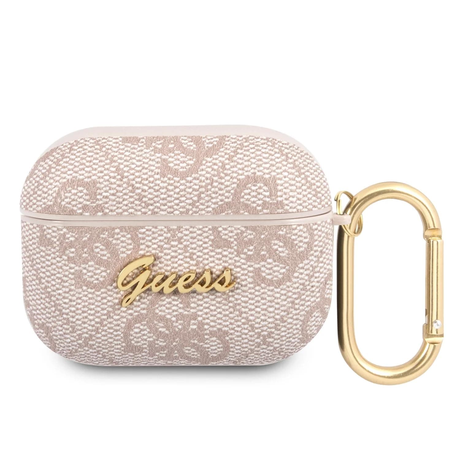 Предпазители Guess Airpods 3 4G Script PU Hard Case, за Apple AirPods 3, кожен, с карабинер, кафяв
