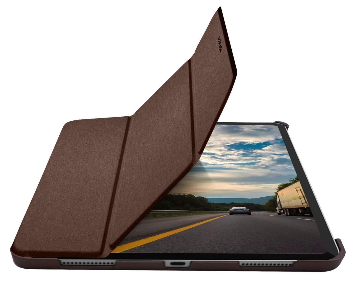 Полиуретанов калъф и поставка за iPad Pro 11 (2018), iPad Pro 11 (2020) - Macally Stand Case (кафяв)