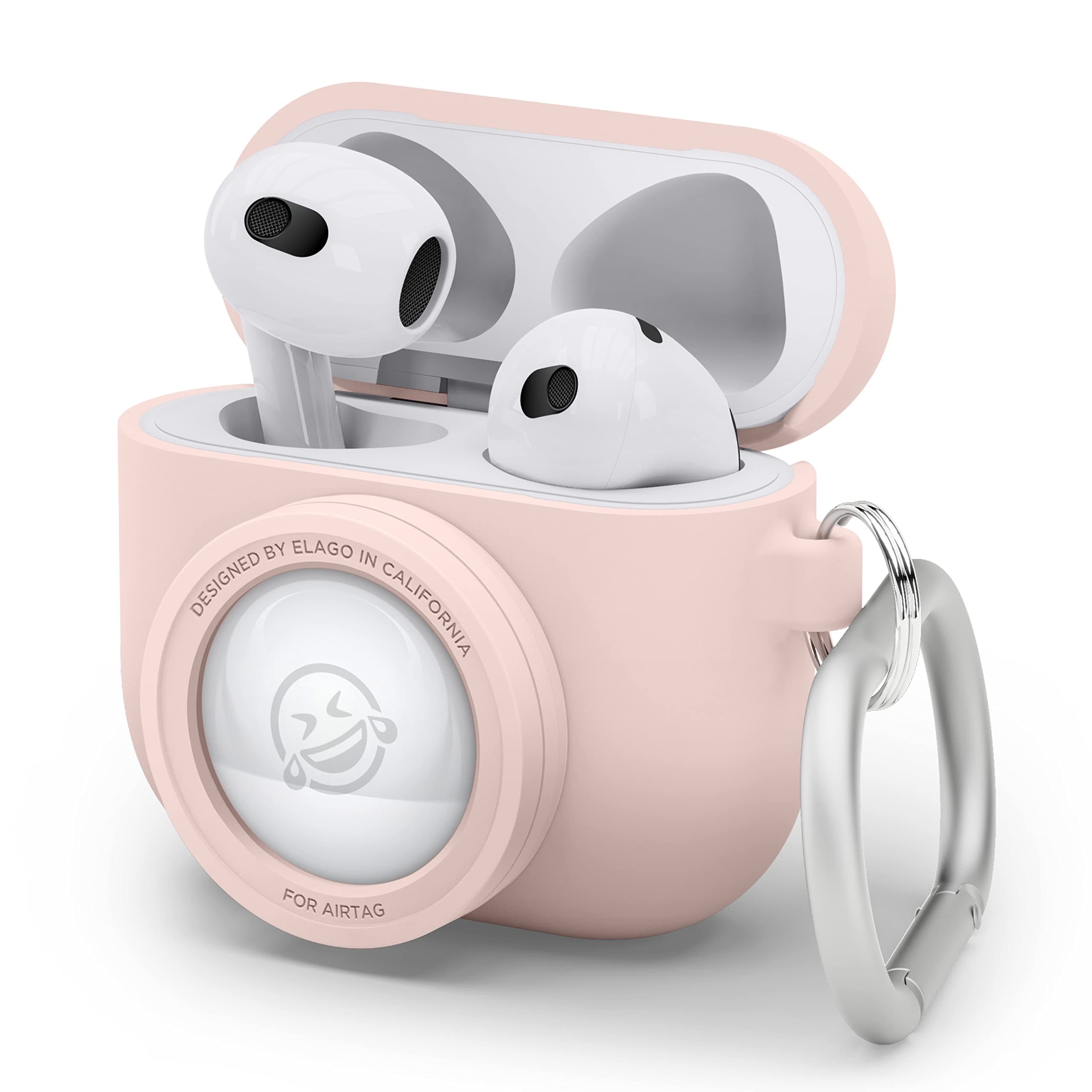 Защитен калъф Elago AirPods 3 Snapshot Silicone Case, за Apple AirPods 3, силиконов, с карабинер, розов
