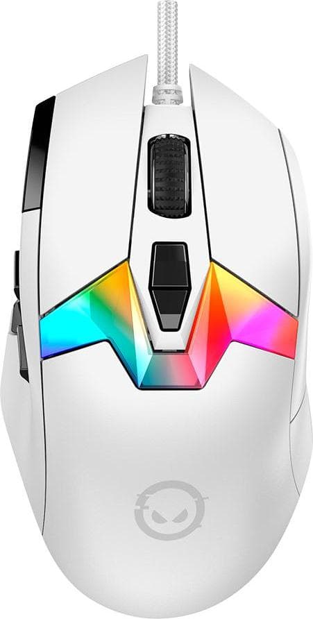 Мишка Lorgar MSP80, оптична (26 000 dpi), USB, бяла, гейминг, 10 бутона, PAW3395 сензор, 8000Hz Polling Rate