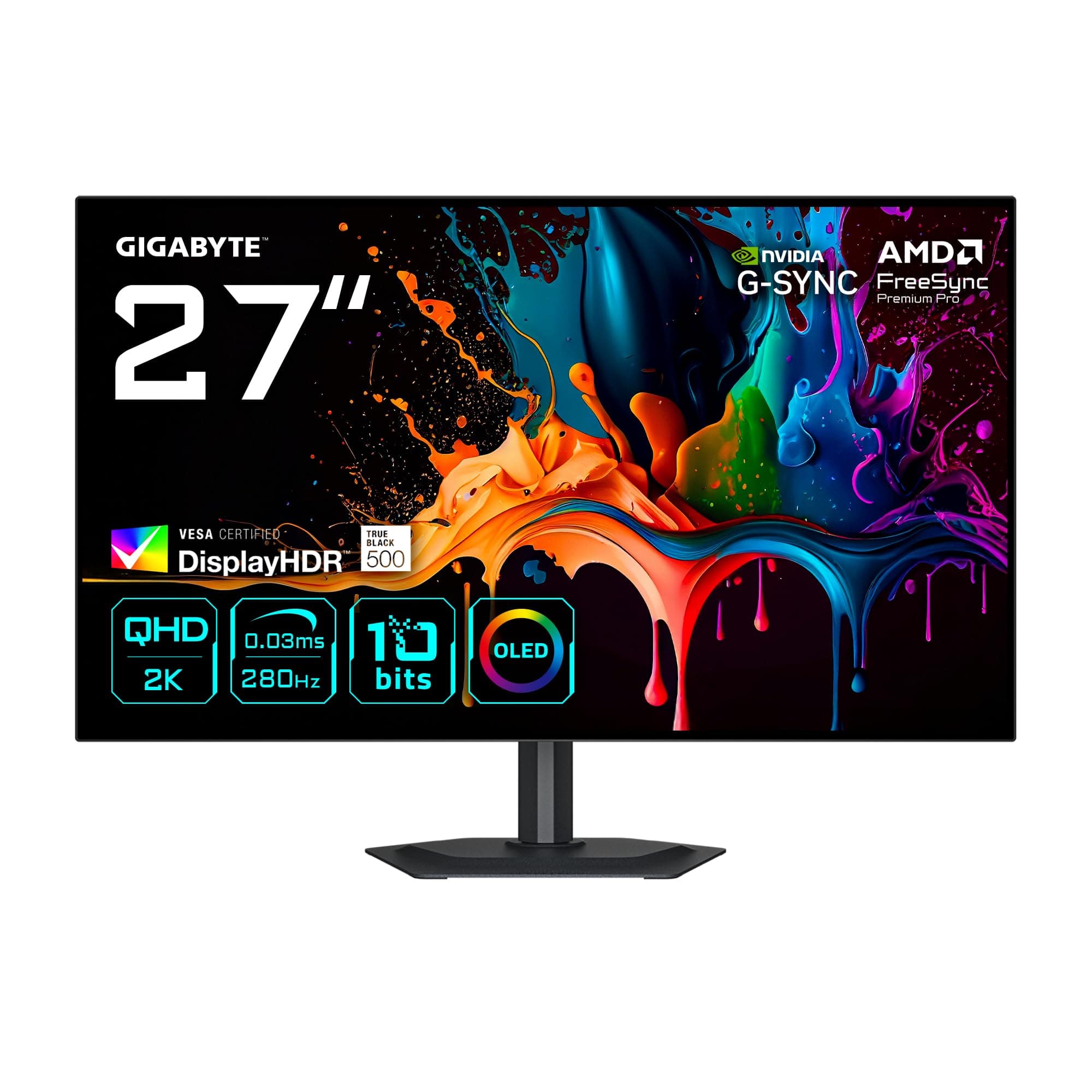 Геймърски монитор GIGABYTE MO27Q28G - 27 WOLED, QHD (2560 x 1440), 280Hz, 0.03ms