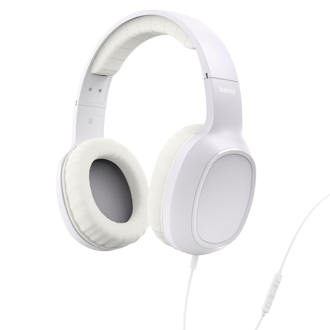 HAMA Слушалки с микрофон Fun C, USB-C, водач за кабел от едната страна, бели