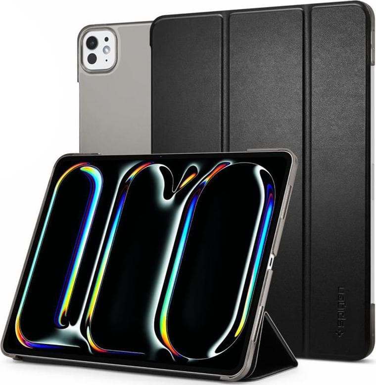 Кожен кейс и поставка за iPad Pro 11 (2024) - Spigen Smart Fold Case (черен)