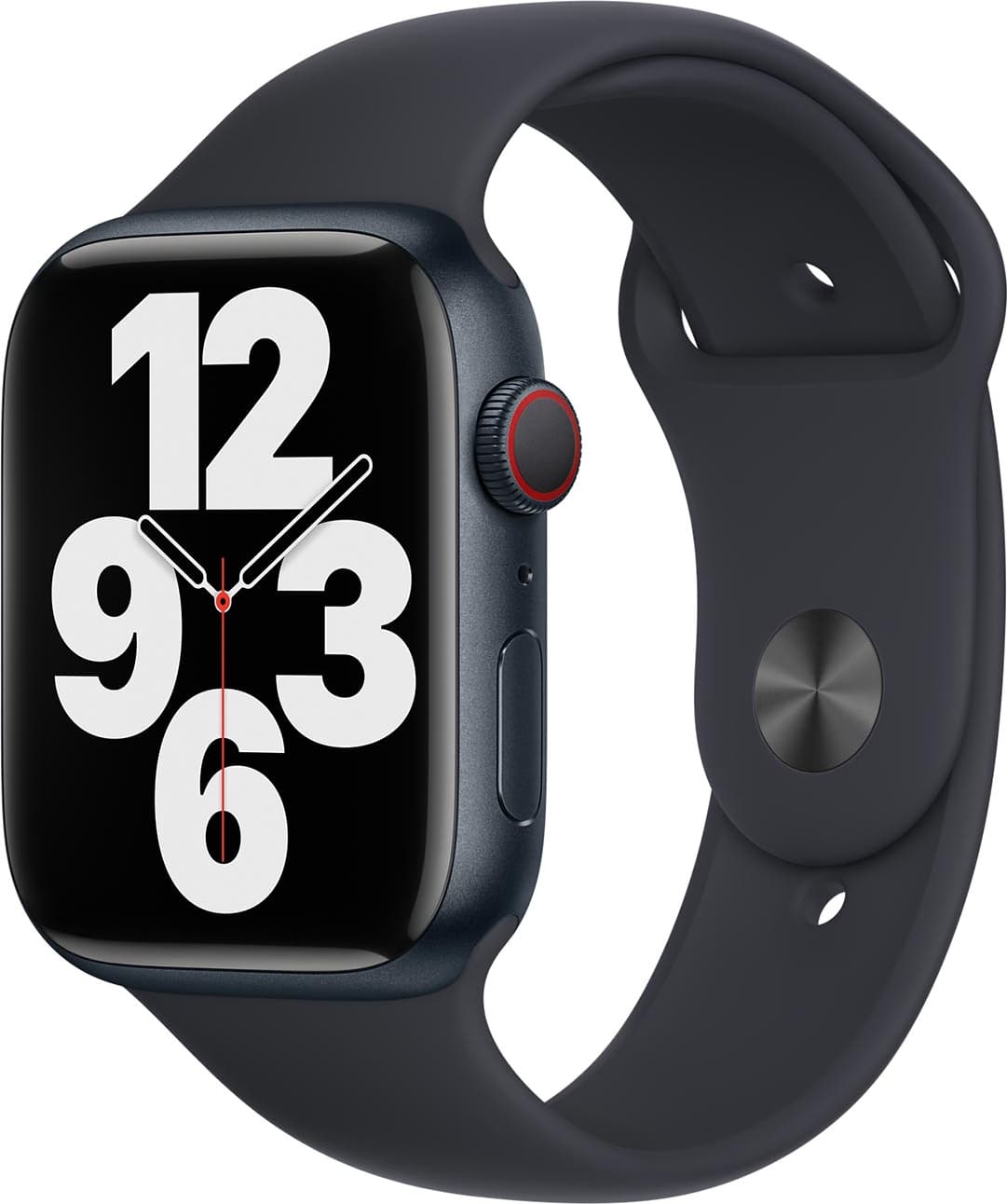 Оригинална силиконова каишка за Apple Watch 42мм, 44мм, 45мм, 46мм, Ultra, Ultra 2 49мм (тъмносив) - Apple Watch Midnight Sport Band (ритейл опаковка)