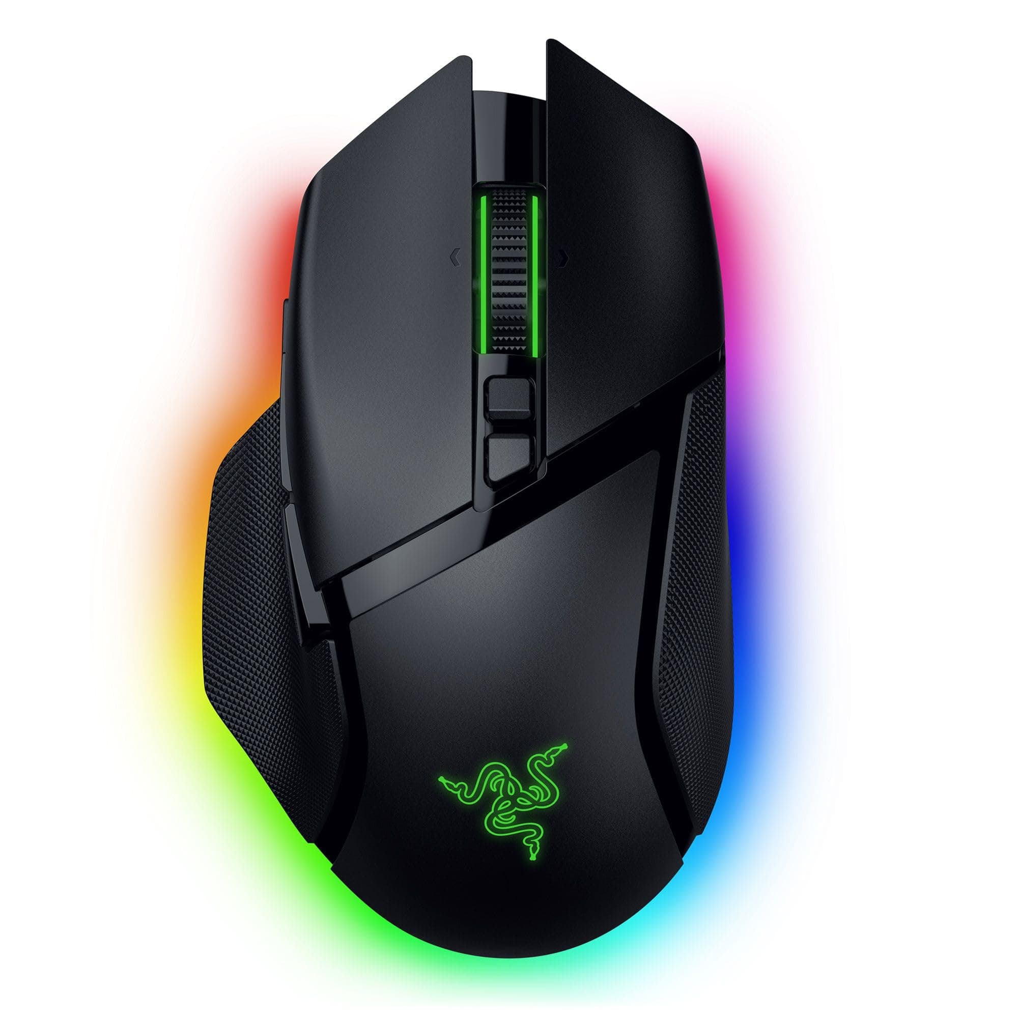 Мишка Razer Basilisk V3 Pro 35K, оптична (35 000 dpi), жична/безжична, Bluetooth, USB, черна, гейминг, 11 програмируеми бутона, Razer Chroma RGB подсветка