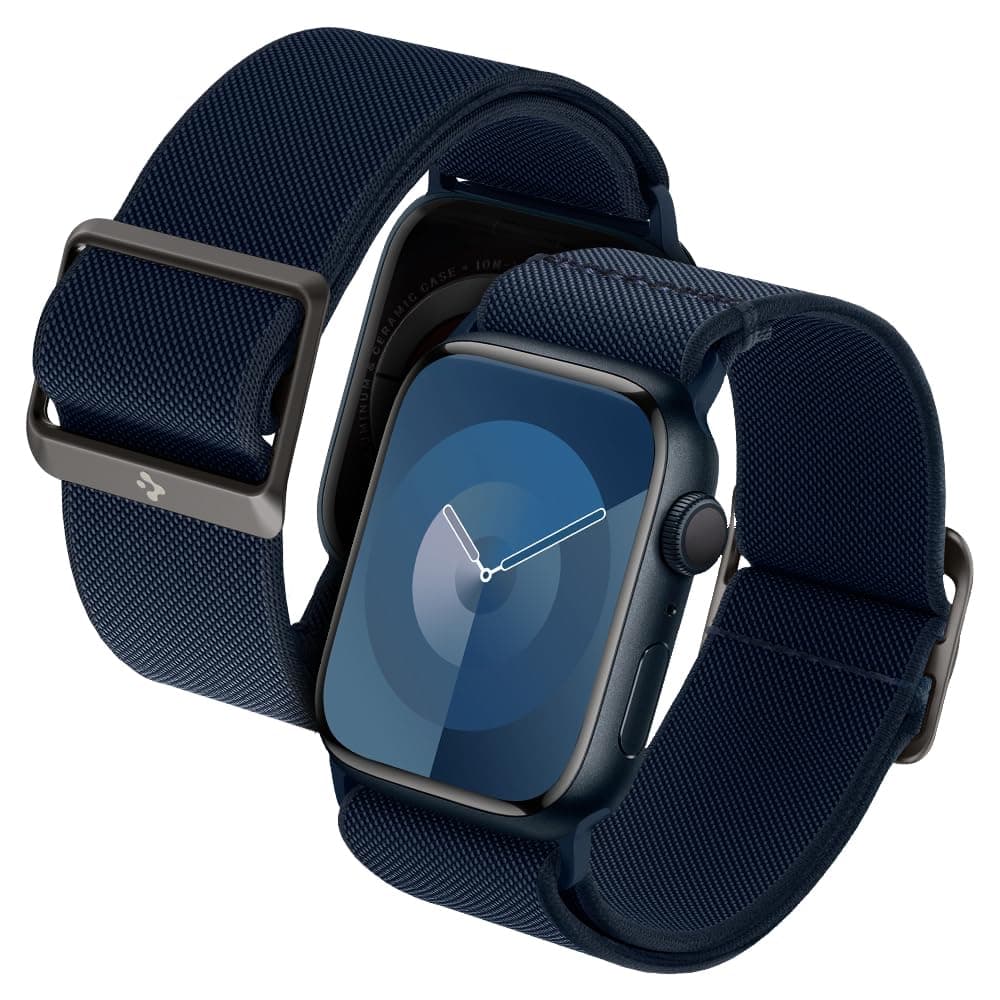 Лека текстилна каишка за Apple Watch 42мм, 44мм, 45мм, 46мм, Ultra 49мм - Spigen Fit Lite Band (тъмносин)