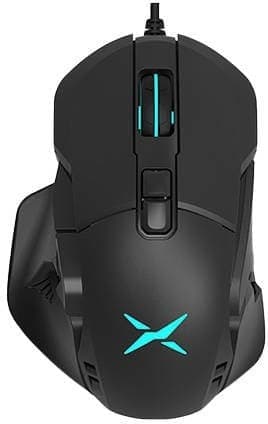 Мишка Delux M629BU PMW3327, оптична (6000 dpi), 7 бутона, USB, черна