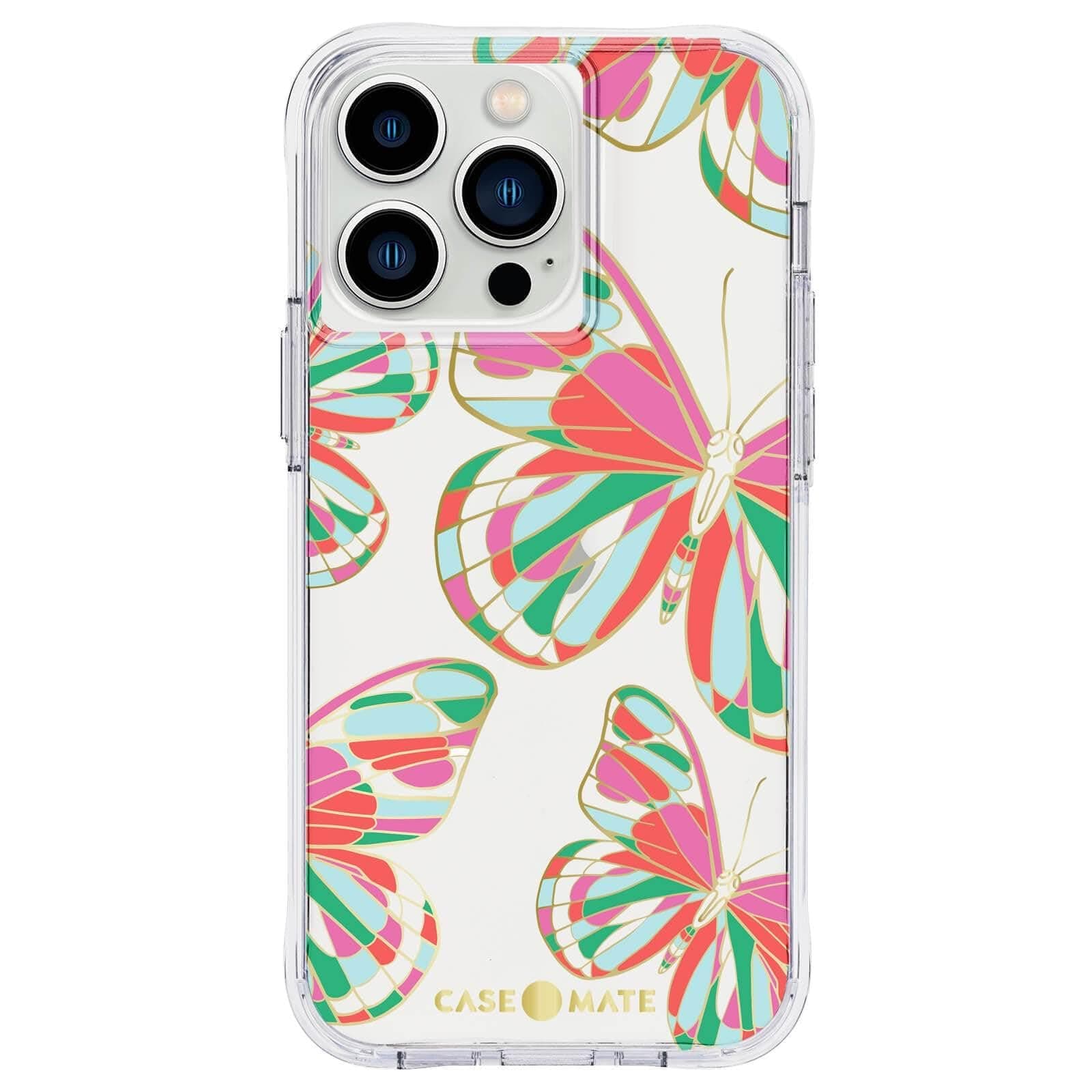 Дизайнерски кейс с висока защита за iPhone 13 Pro - CaseMate Tough Print Case (розов)