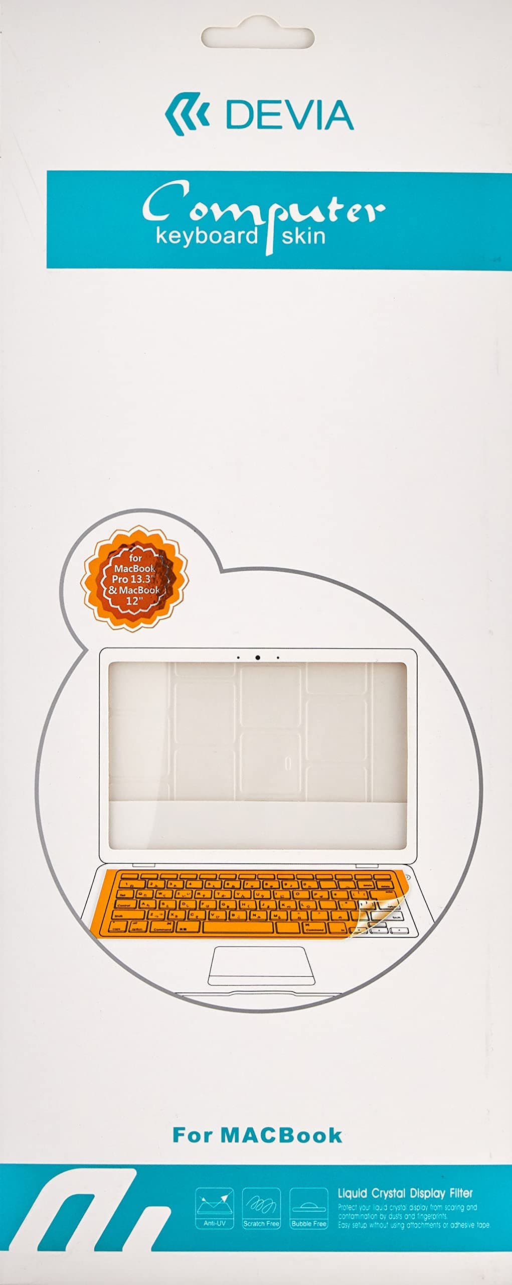 Силиконов протектор за клавиатурата на MacBook 12 - Devia Keyboard Protector (прозрачен-мат)