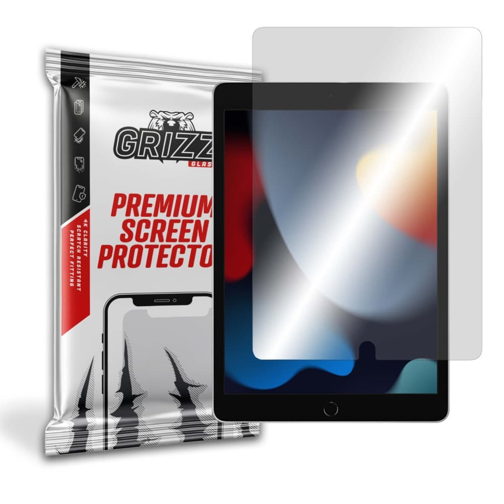 Хибридно стъклено защитно покритие за дисплея на iPad 9 (2021), iPad 8 (2020), iPad 7 (2019) - GrizzGlass HybridGlass Screen Protector (прозрачно)
