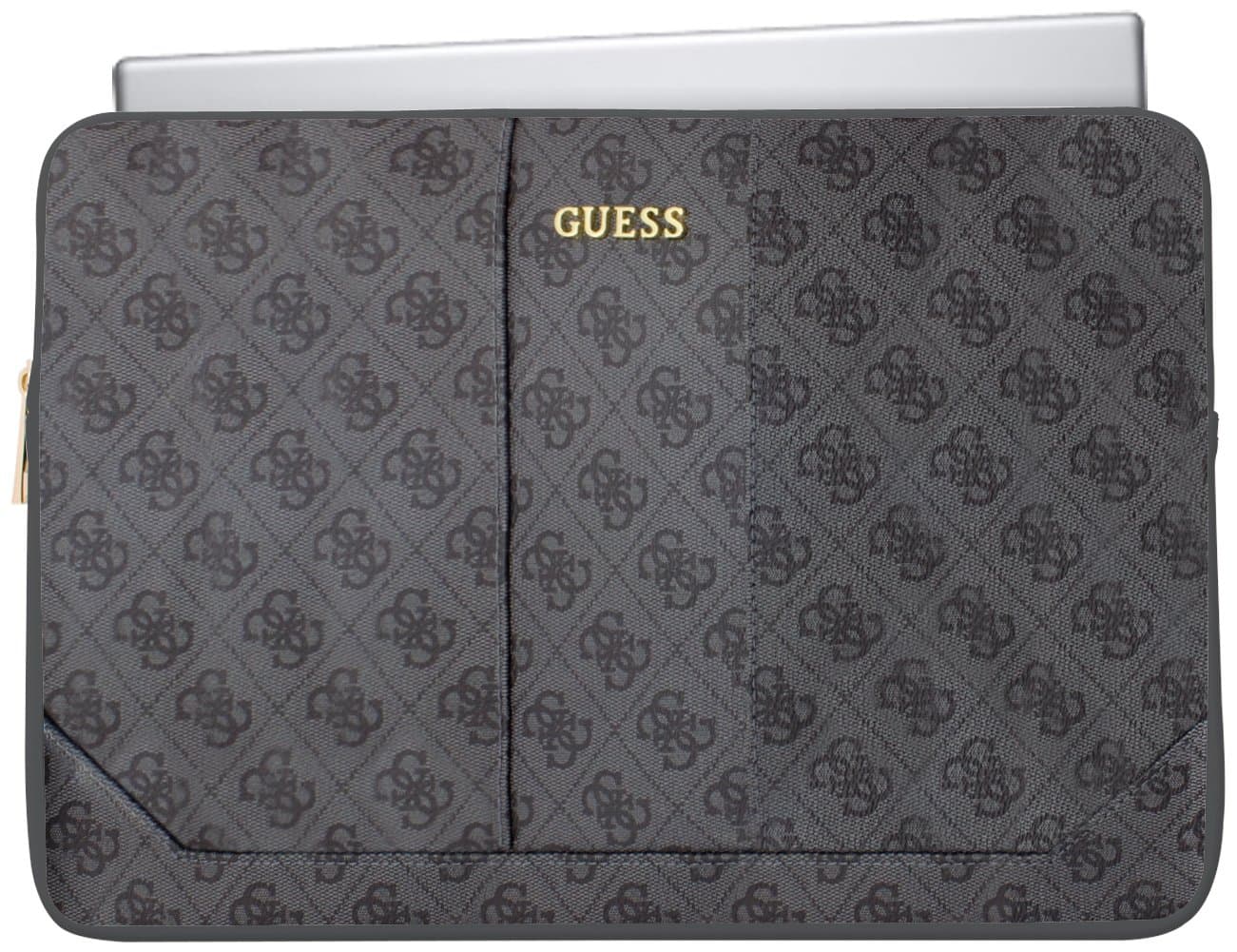 Дизайнерски луксозен кожен калъф за преносими компютри до 15 инча - Guess Uptown Notebook Sleeve (сив)