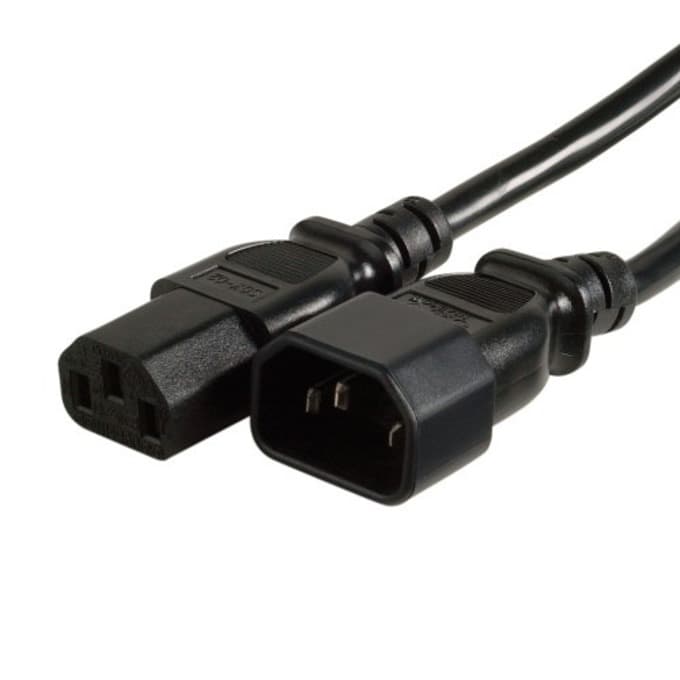 Захранващ кабел DeTech 18085, от IEC320 C14(ж) към IEC320 C13(м), 1.5m