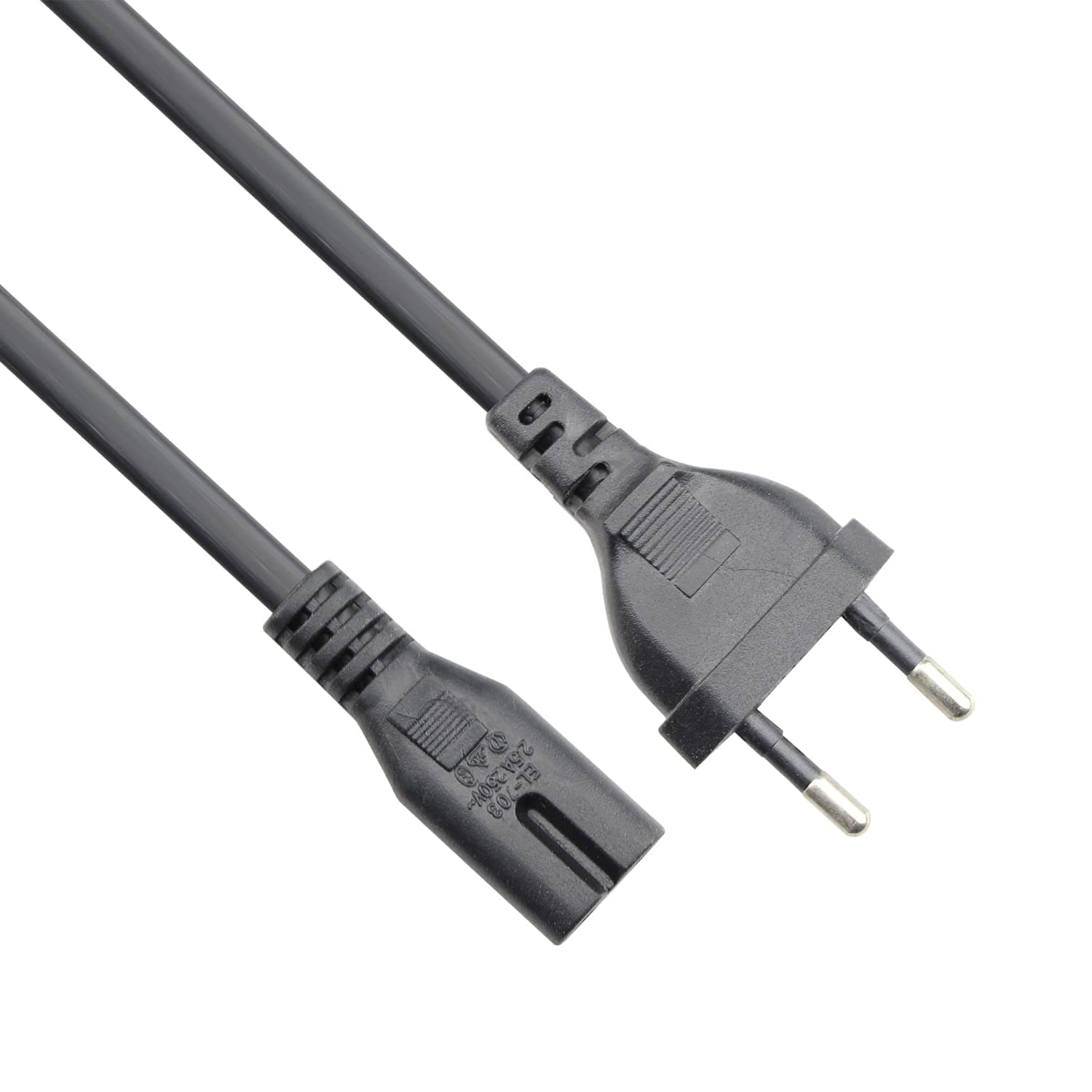 Захранващ кабел за лаптоп VCom, 250V, 2pin, 1.5м