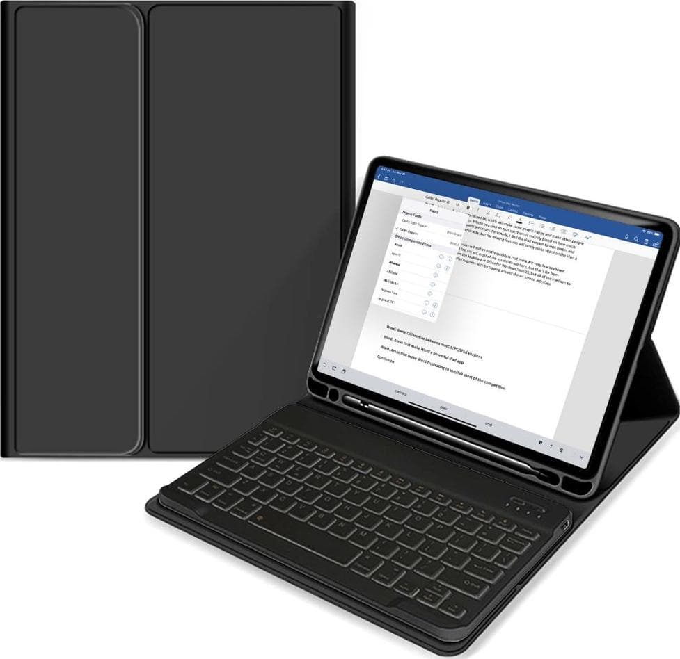 Кожен калъф и безжична блутут клавиатура за iPad Pro 11 (2021), iPad Pro 11 (2020) - Tech-Protect SC Pen Case and Bluetooth Keyboard (черен)