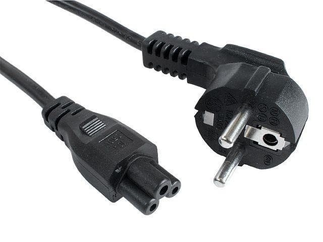 Захранващ кабел VCom CE022-1.8m, от Schuko към 3-pin за лаптоп, 1.8m, черен