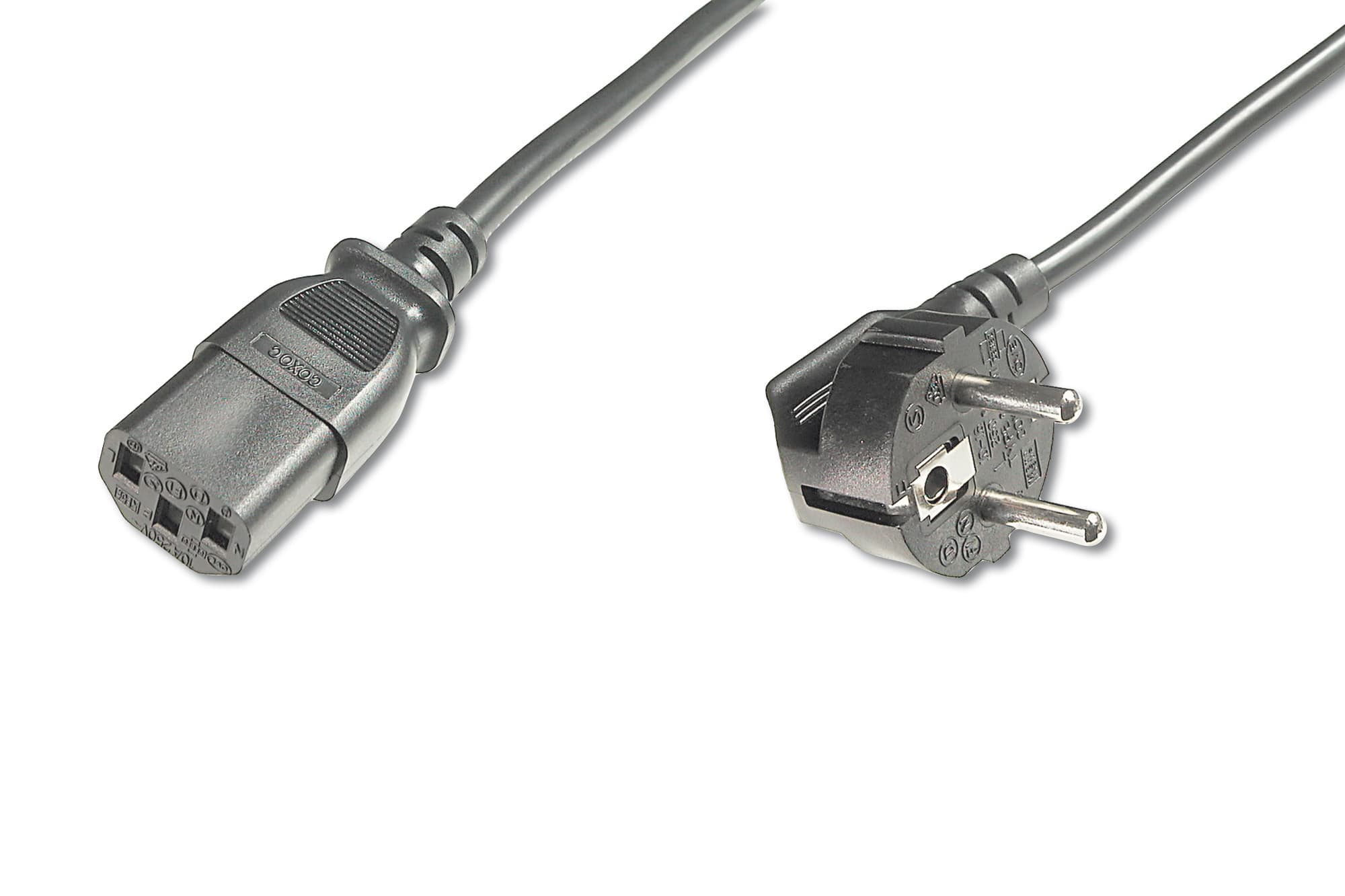Захранващ кабел ASSMANN AK-440109-008-S, от Schuko(м) към IEC C13(ж), 0.75m, черен