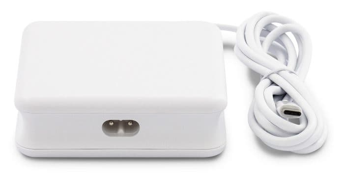 Захранване за ел. мрежа с вграден USB-C кабел за зареждане на компютри с USB-C порт и допълнителен USB изход за зареждане на мобилни устройства - LMP USB-C Power Adapter 87W