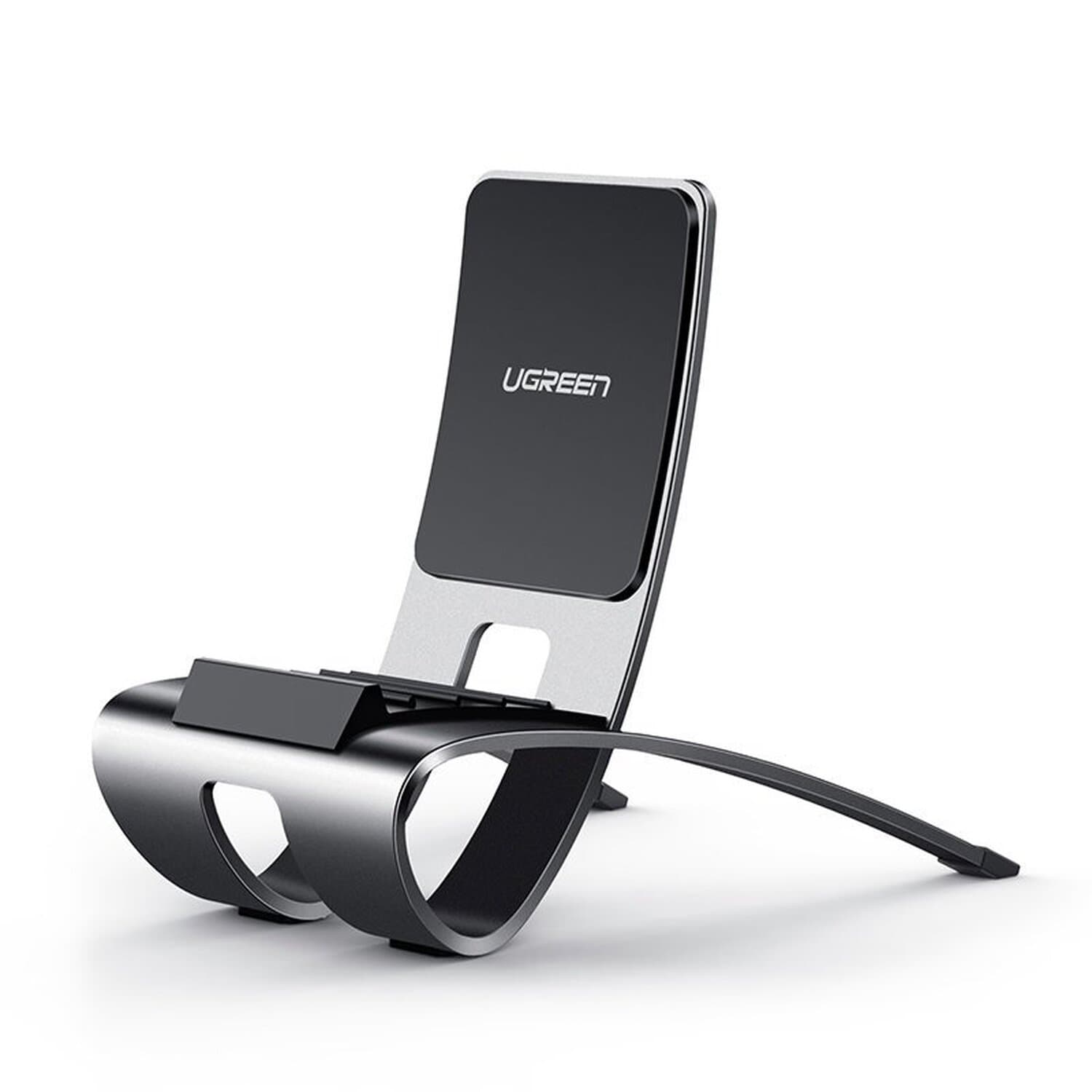 Стойка за телефон Ugreen 50734, за бюро, за телефони до 7.9" (20.06 cm), алуминиева, сива