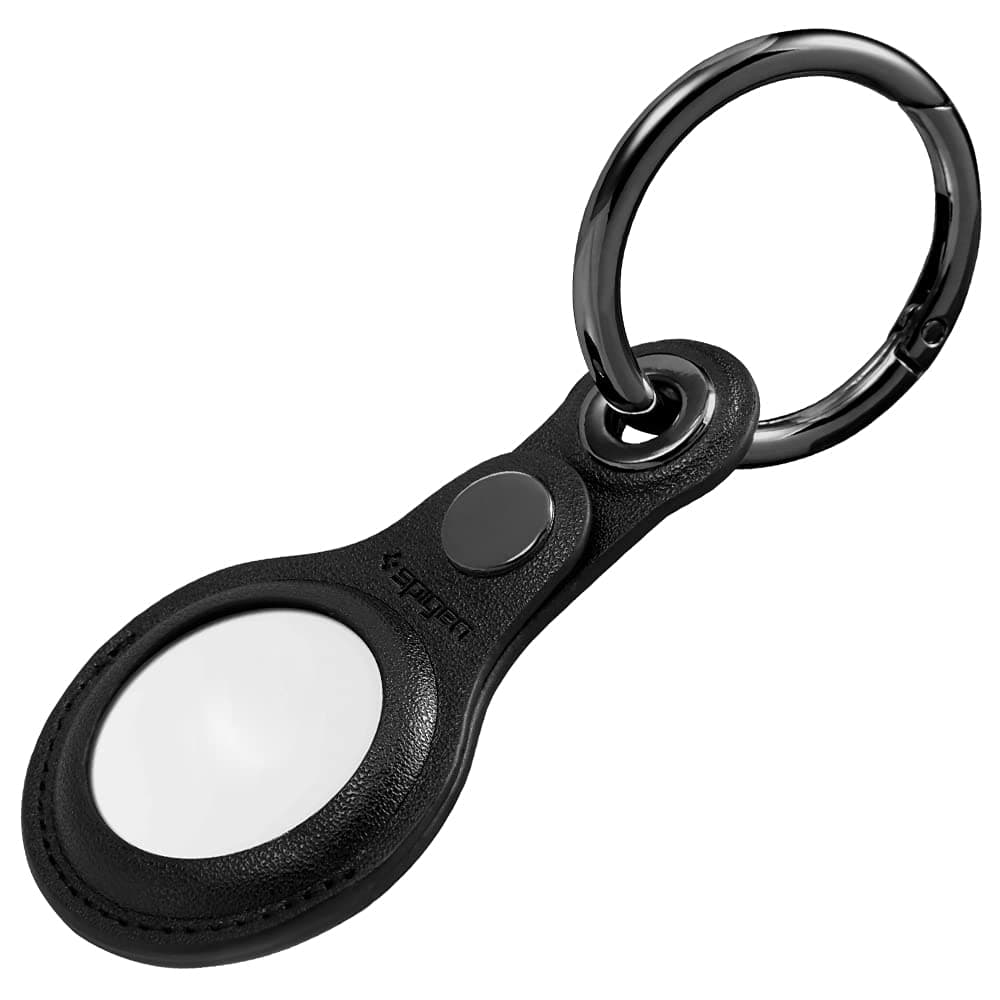 Ключодържател Spigen Valentinus (AMP01826), за Apple AirTag, еко кожа, черен