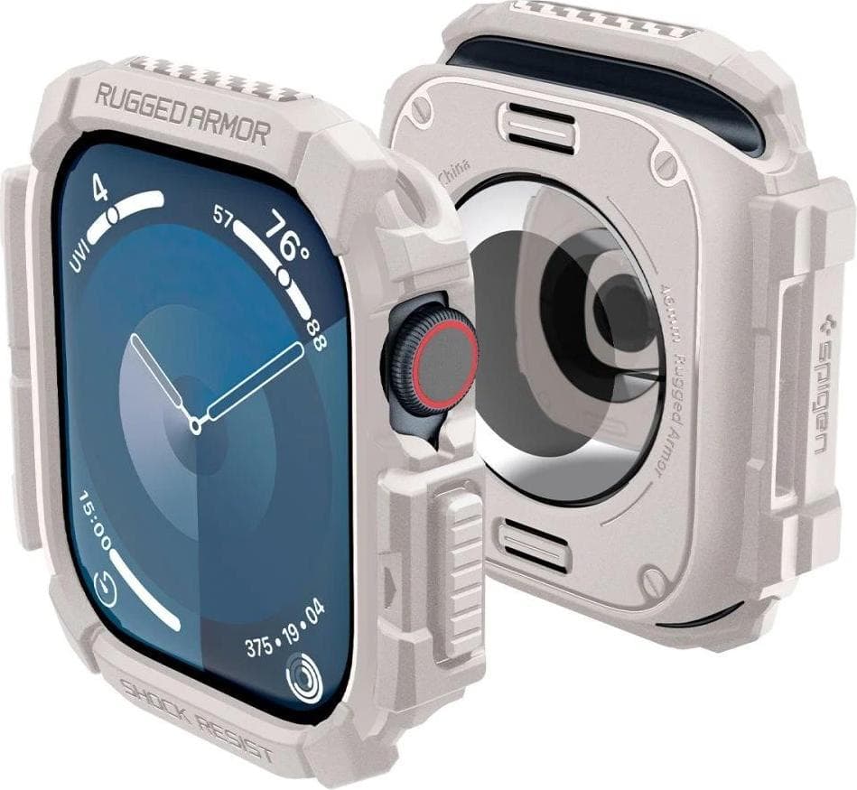 Удароустойчив TPU кейс за Apple Watch 10 46мм (2024) - Spigen Rugged Armor Case (бежов)