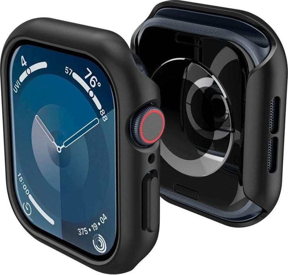 Качествен твърд кейс за Apple Watch 10 46мм (2024) - Spigen Thin Fit Case (черен)