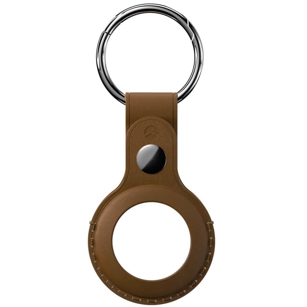 Ключодържател SwitchEasy Wrap Leather Keyring (GS-117-187-117-146), за Apple Airtag, естествена кожа, кафяв