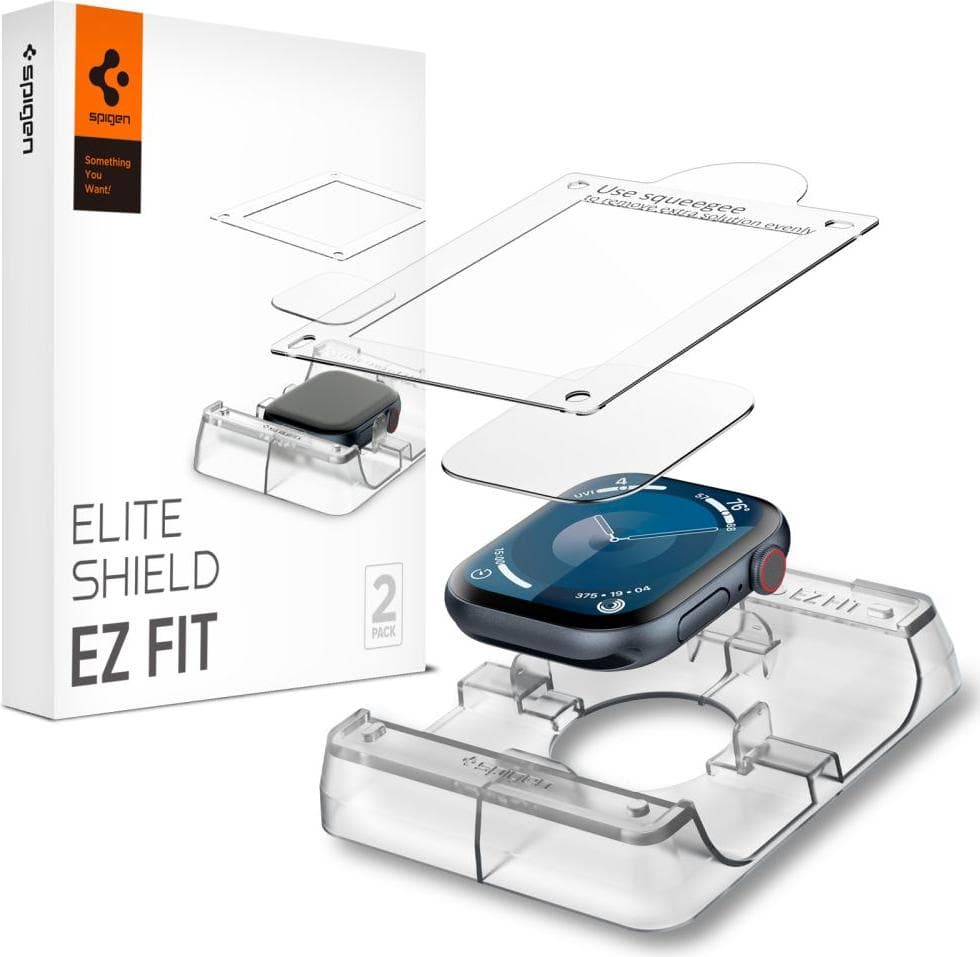 2 броя хибридни защитни покрития за дисплея на Apple Watch 10 46мм (2024) - Spigen EliteShield EZ Fit Hybrid Glass Protector 2 Pack (прозрачен)