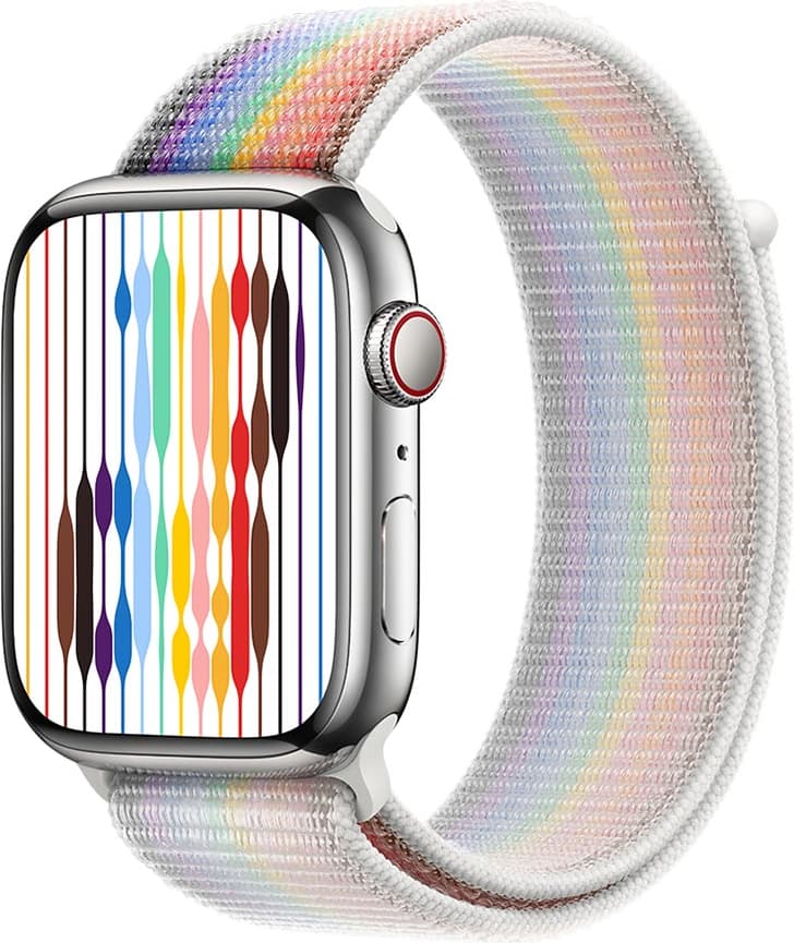 Оригинална текстилна каишка за Apple Watch 42мм, 44мм, 45мм, 46мм, Ultra, Ultra 2 49мм - Apple Pride Edition Sport Loop (шарен)
