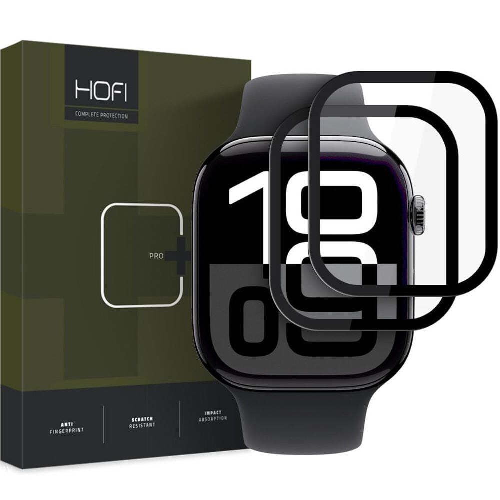 2 броя хибридни защитни покрития за дисплея на Apple Watch 10 46мм (2024) - Hofi Hybrid Pro Plus Screen Protector 2 Pack (прозрачен)