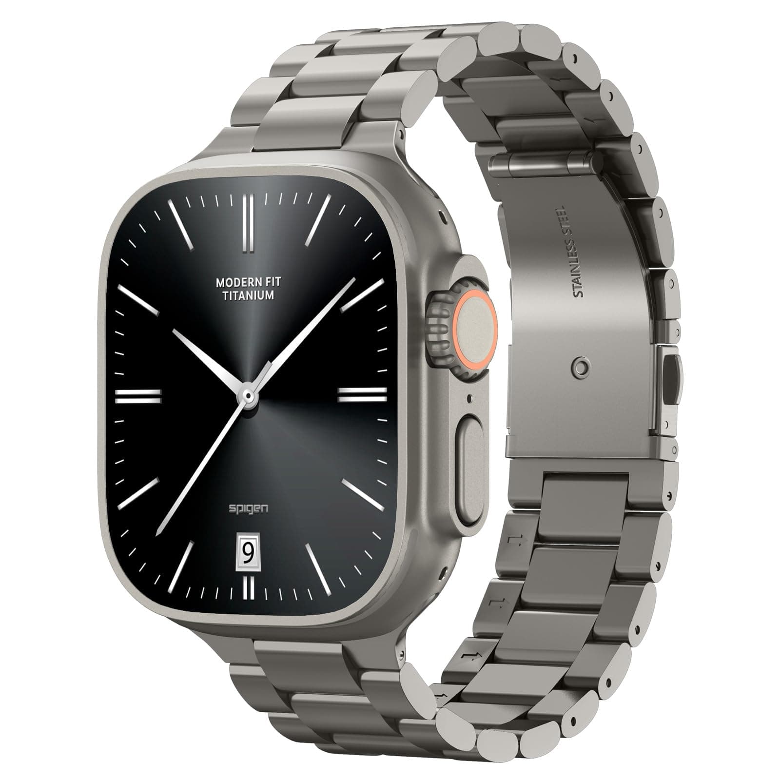 Титаниева каишка за Apple Watch 42мм, 44мм, 45мм, 46мм, Ultra, Ultra 2 49мм - Spigen Modern Fit Titanium Watch Band (тъмносив)