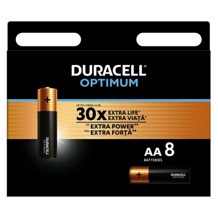DURACELL Optimum AA, батерии, 8 бр.
