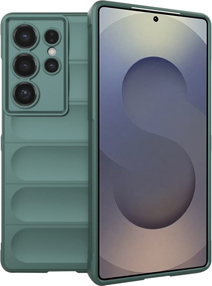 Удароустойчив силиконов (TPU) калъф за Samsung Galaxy S25 Ultra - Techsuit Magic Shield TPU Case (зелен)