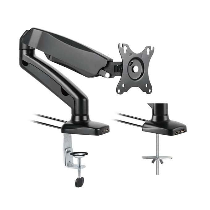 Стойка за монитор Lumi LDT13-C012U, за плот, до 27", VESA до 100 x 100, до 6.5 кг, черен
