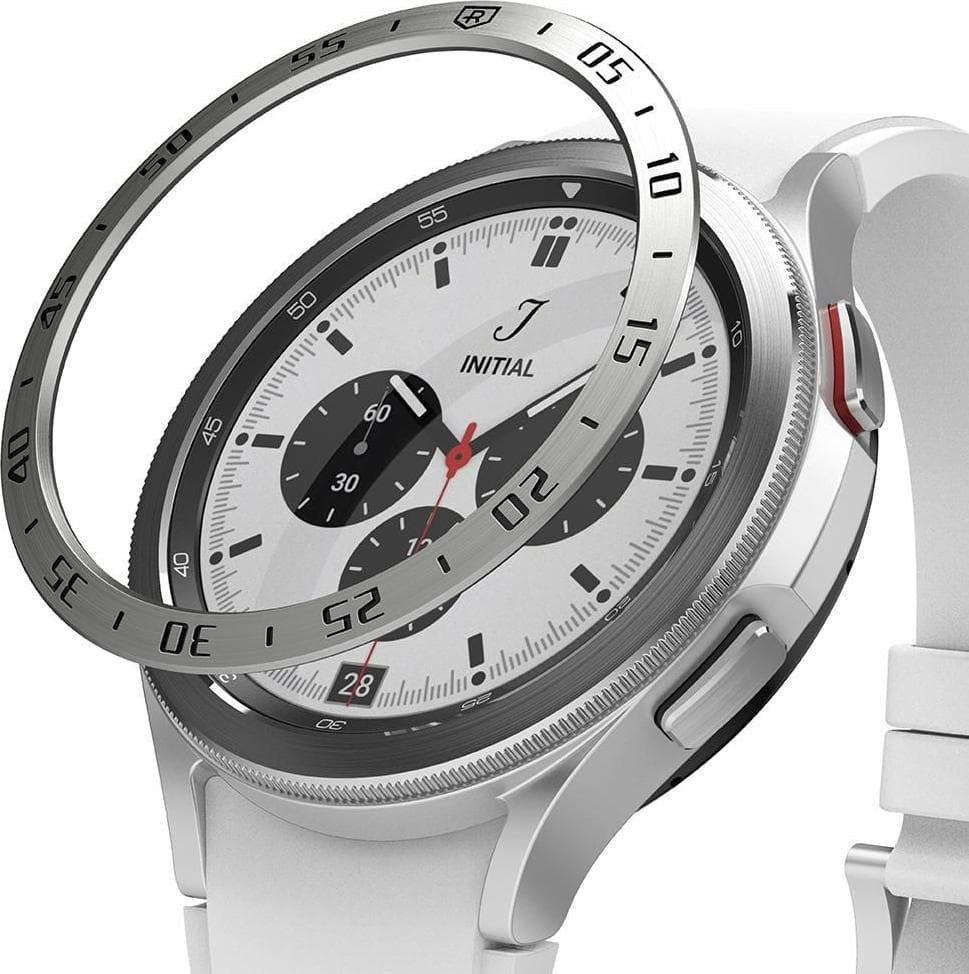 Рамка от неръждаема стомана с висока степен на защита за Samsung Galaxy Watch 4 Classic 46mm - Ringke Bezel Styling Stainless Steel (сребрист)
