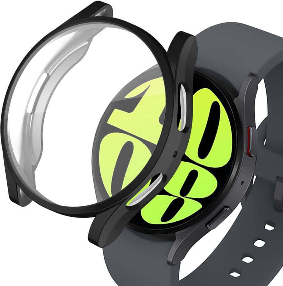 Качествен твърд кейс с вграден стъклен протектор за дисплея на Samsung Galaxy Watch 6 44мм - Tech-Protect Defense 360 Case (черен)