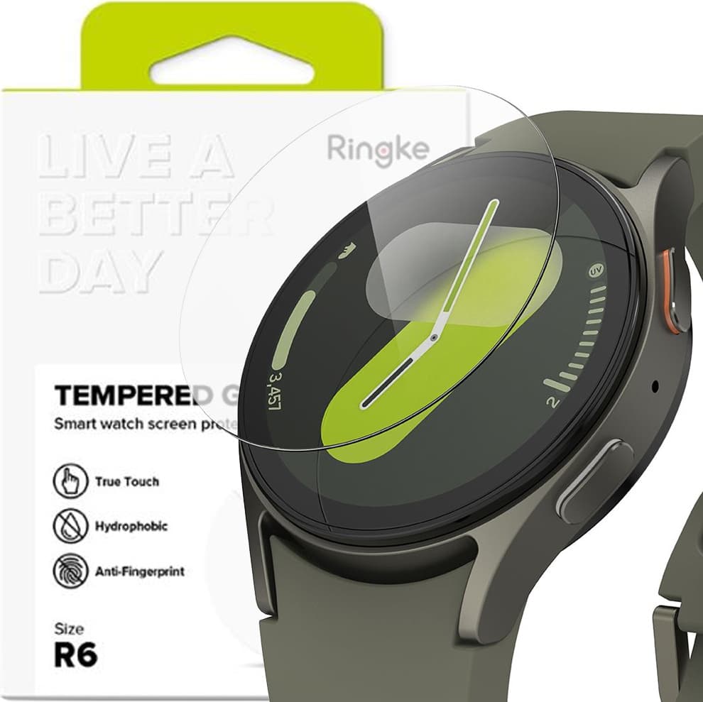 4 броя стъклени защитни покрития за дисплея на Samsung Galaxy Watch 7 44мм - Ringke R6 Tempered Glass 4 Pack (прозрачен)