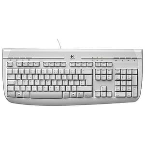 Клавиатура Logitech White Internet 350, допълнителни бутони, бяла, PS/2, кирилизирана