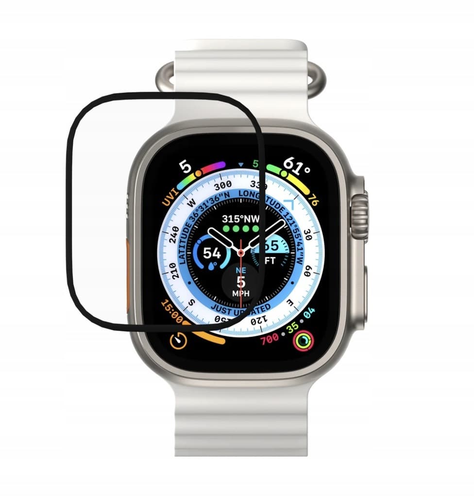 Защитно покритие с извити ръбове за дисплея на Apple Watch 41мм - SwitchEasy Shield 3D Full Screen Protector (черен-прозрачен)
