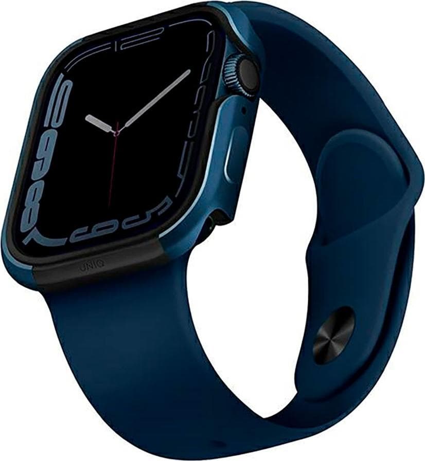 Удароустойчив хибриден кейс за Apple Watch 41мм, 40мм - Uniq Valencia Reinforced Aluminium Protective Case (син)