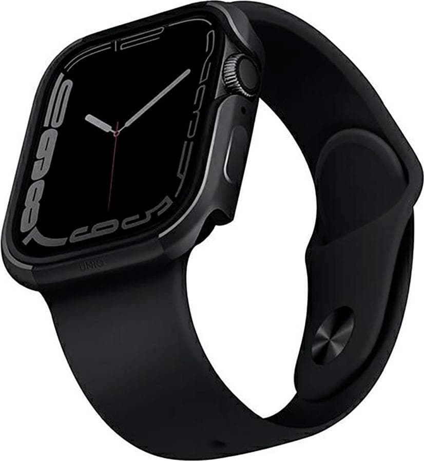 Удароустойчив хибриден кейс за Apple Watch 41мм, 40мм - Uniq Valencia Reinforced Aluminium Protective Case (тъмносив)