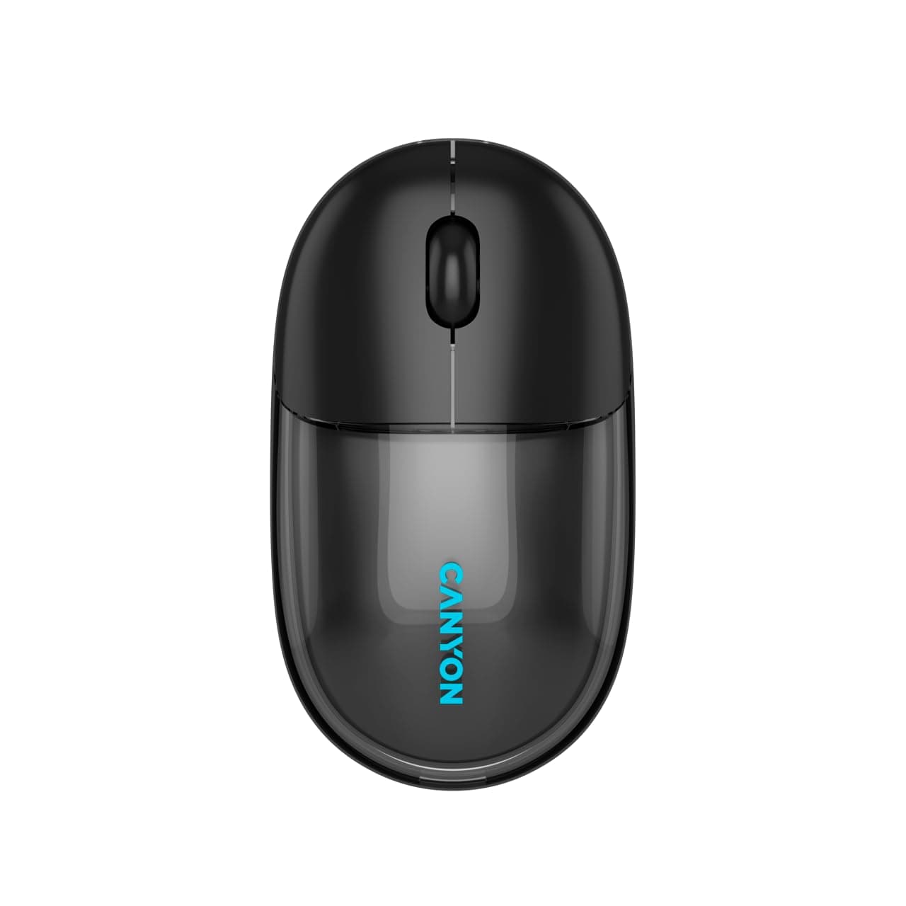 Мишка Canyon OnClick 24 Transparent/Black, оптична (1200dpi), безжична, Bluetooth, USB, черна