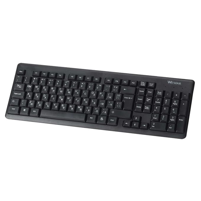 Клавиатура Wesdar K401C, безжична, черна, USB