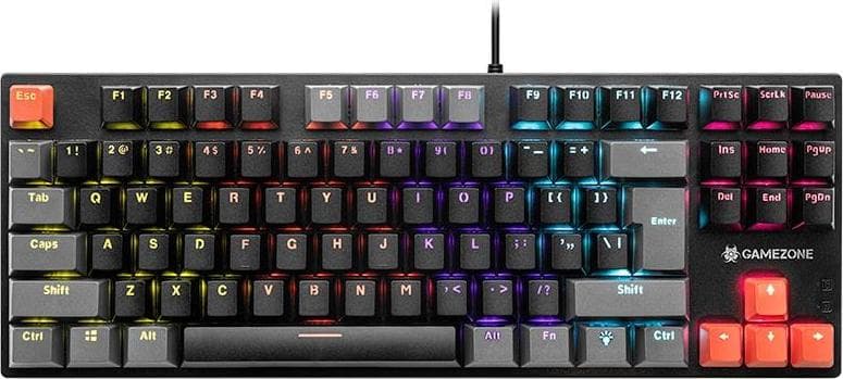 Клавиатура Tracer Gamezone Blade 87, механична, гейминг, мултимедийни бутони, черна, USB