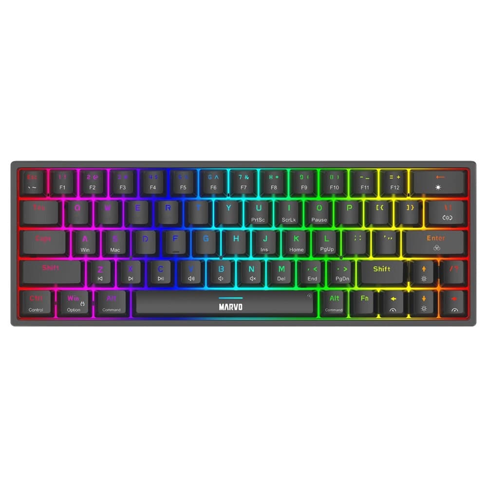 Клавиатура Marvo KG955 Shogo 63, механична, гейминг, Anti-Ghosting, RGB подсветка, USB