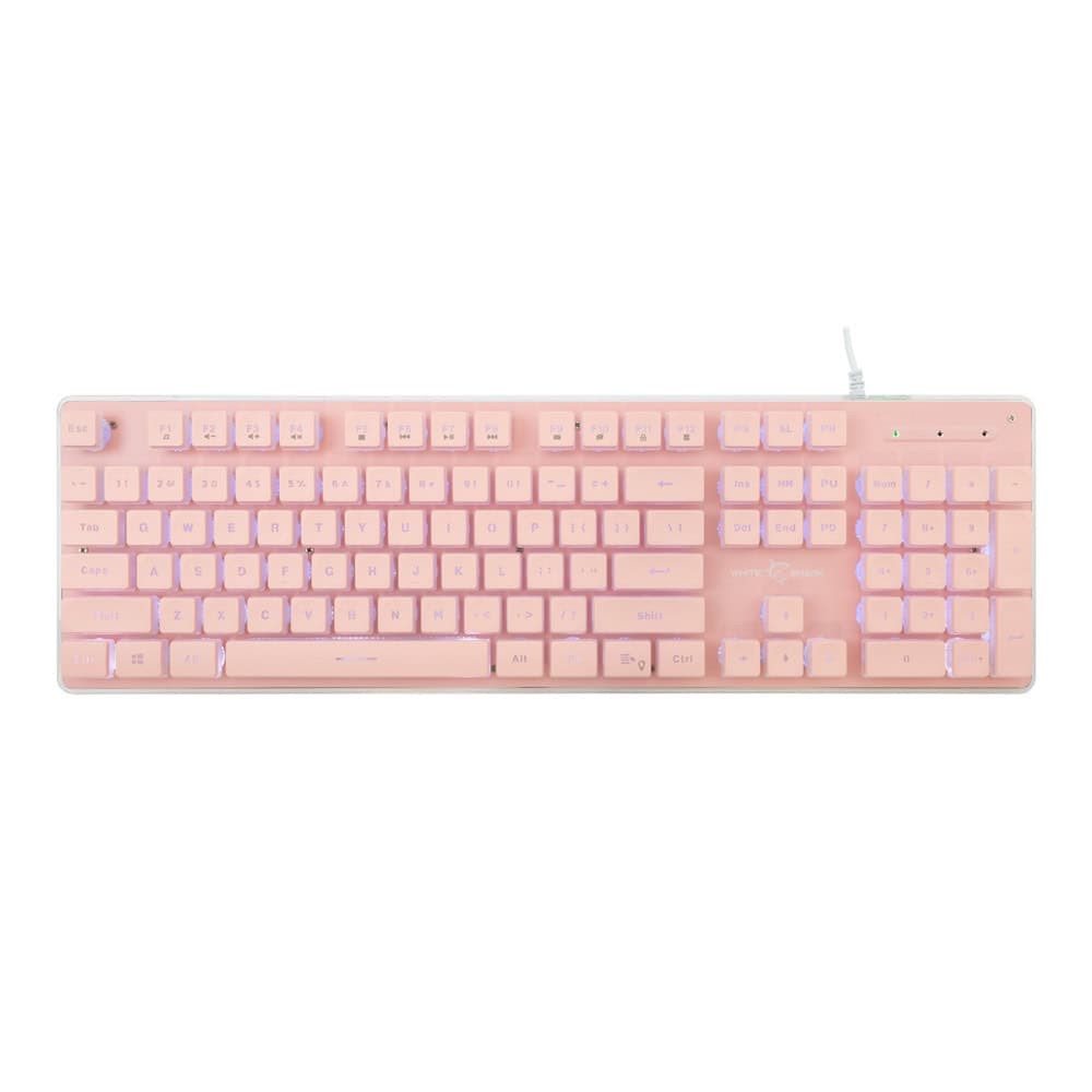 Клавиатура White Shark GK-003441, 110 клавиша, бяла подвсетка, Anti-Ghosting, розова, USB